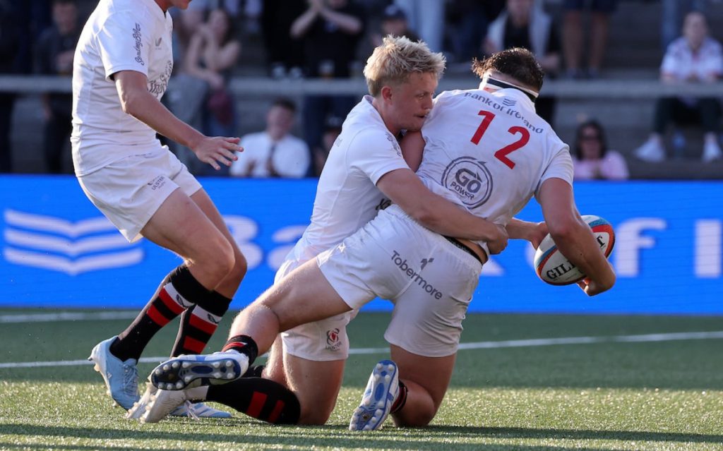 Ulster Rugby players wearing Tobermore sponsored kit